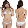 光沢ストレッチレーストップブラ&インゴムフルバック ホワイト