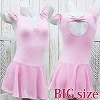 スカート付レオタード(後ろリボン) ピンク BIG